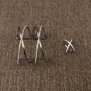 💫Silver Crystal Bracelet w/ matching Ring